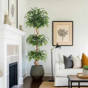 Potted Faux Ficus Tree