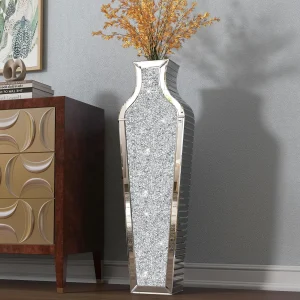 Crystal Mirrored Floor Vase