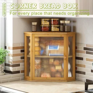 Corner Wooden Bread box